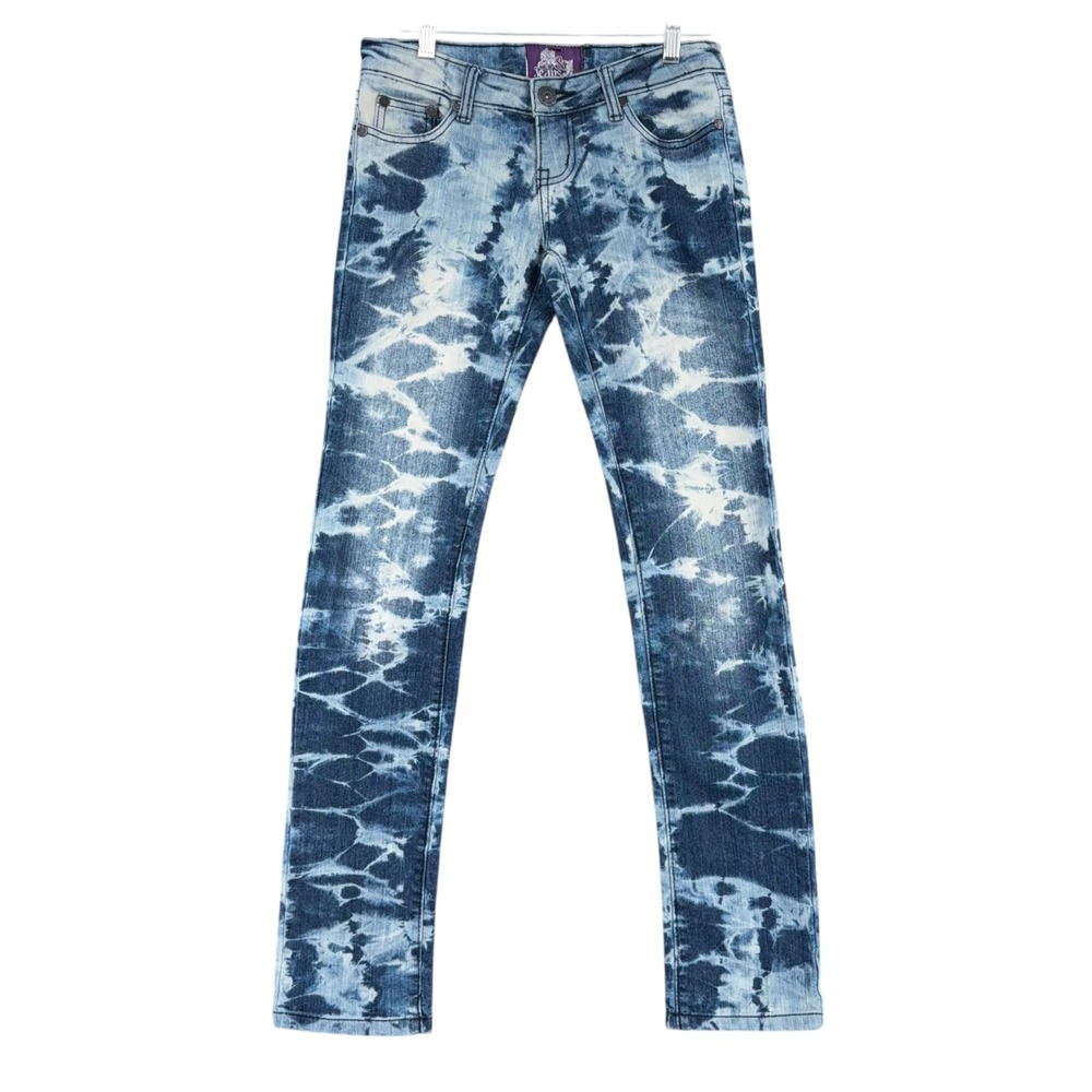 M&J‎ Jeans Tie Dye Skinny Jeans Women's Blue Acid Wash Denim Fashion Casual